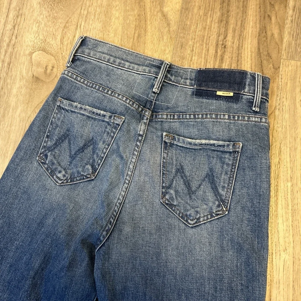 MOTHER High-Rise Flare Jeans in Denim Blue- LONG - Picture 3 of 8